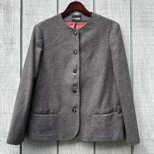 VTG RRRRuss Russ Togs INC Gray Button‎ Front Career Wool Blazer Jacket  Union